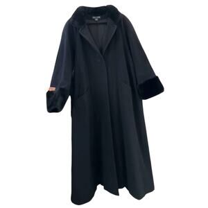 STEVE By SEARLE Vintage Swing Coat Faux Fur Collar CuffsSize 14 27” PTP 52” Long